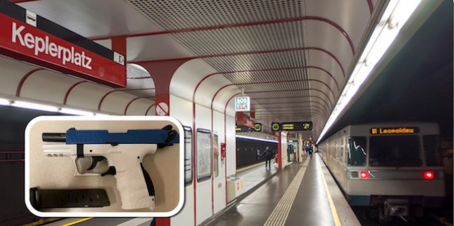 Viyana Keplerplatz metro istasyonunda bir genç kuru sıkı tabanca ile iki el ateş etti