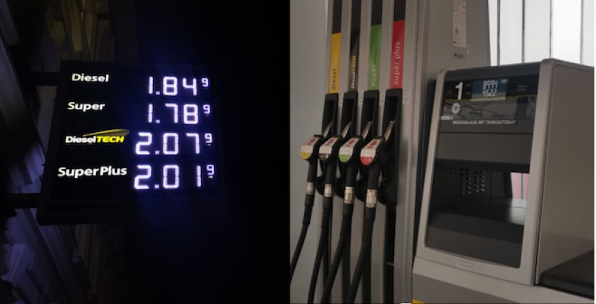 Viyana’da 17 Mart 2022’de motorinin litresi 1.85 Euro’ya, benzinin litresi 1.79 Euro’ya düştü