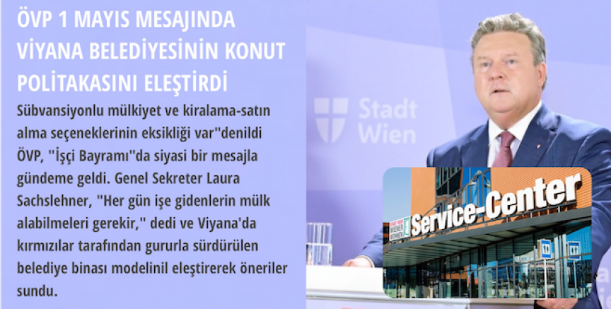 Viyana | ÖVP 1 Mayıs mesajında Viyana Belediyesinin konut politikasını eleştirdi