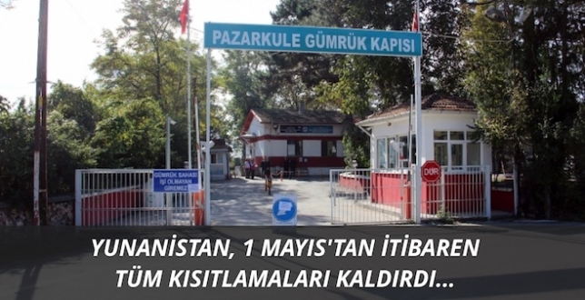 Yunanistan 1 Mayıs’tan itibaren tüm giriş kısıtlamalarını kaldırdı