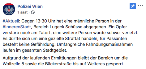 Viyana Şehir merkezinde silahlı saldırı 1 kişi öldü,1 kişi ağır yaralı