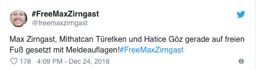 Türkiye’de tutuklu olan Avusturyalı gazeteci serbest