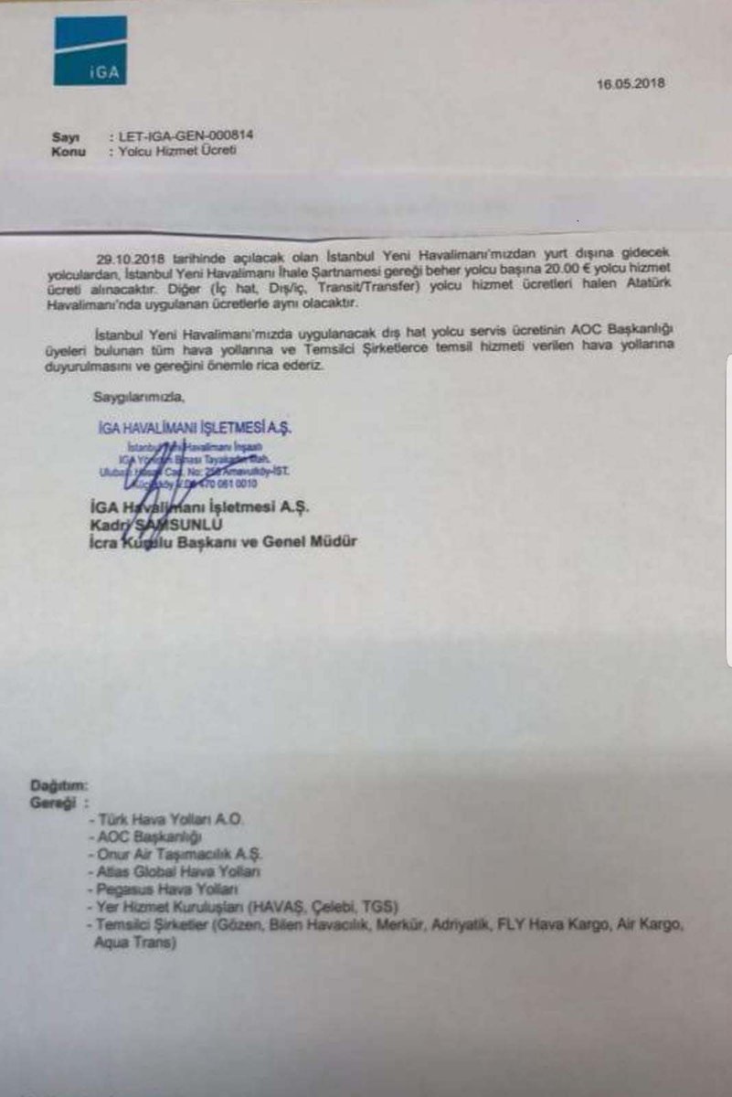 3. Havalimanı yolcu vergisi 20 Euro