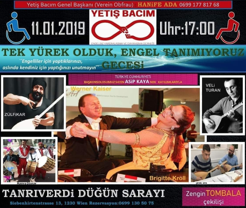 Viyana Yetiş Bacim Derneği Engelliler Yardim gecesi 11 Ocak 2019