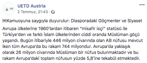 UETD Avusturya : Seçimlerde göçmen partilerini desteklemeyeceğiz