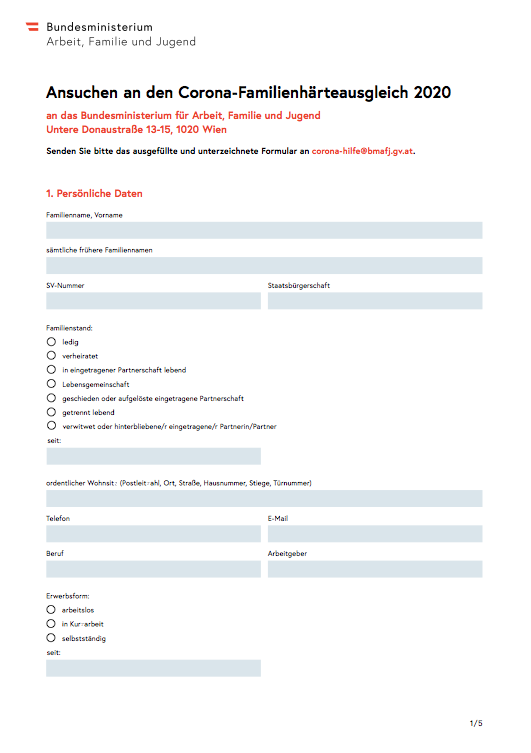 Avusturya Aile Bakanlığının 2.340 Euro’ya kadar Bonus yardımından Red gelenler tekrar başvuru yapabilirler