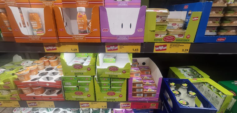 Avusturya’da son bir yıl içinde tereyağına yüzde 77 zam geldi! 250 gram tereyağı 2,59 Euro