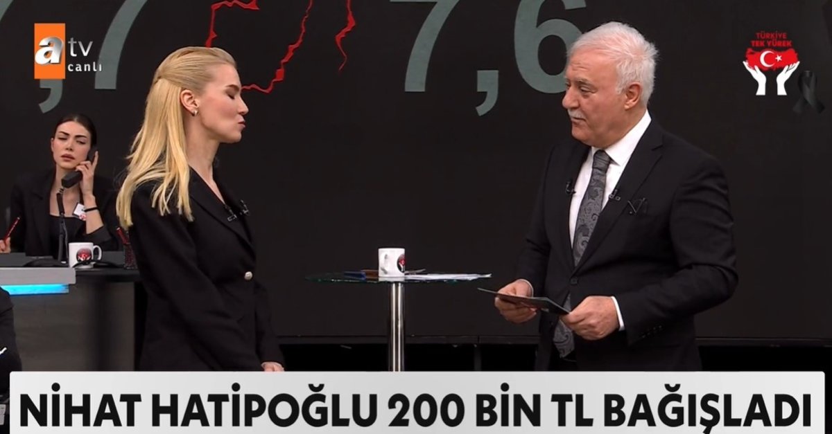 Nihat Hatipoğlu, depremzedeler için 200 Bin TL bağışta bulundu