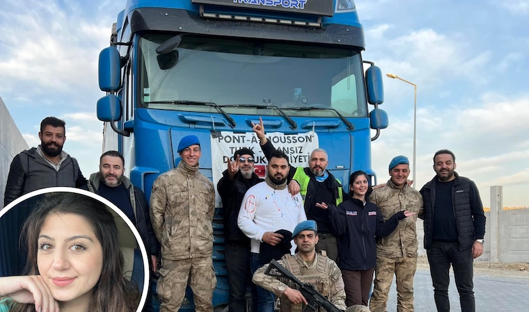 Fransa’da yaşayan Yozgatlı 24 yaşındaki Gülfem Zengin tırı ile depremzedelere yardım götürdü