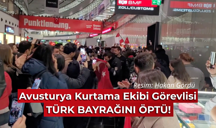 Avusturya arama kurtarma ekibi görevlisi Türk Bayrağını öptü 