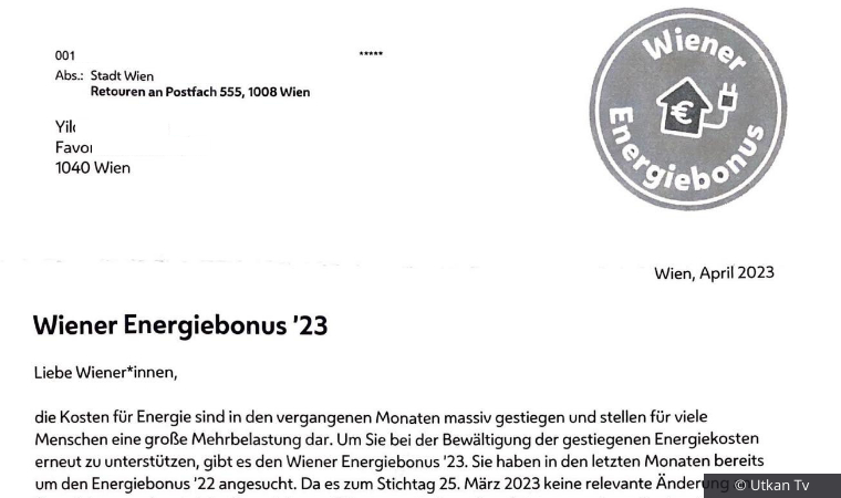 Avusturya | Viyana’da 200 Euro’luk enerji bonusunun bilgi mektupları gönderilmeye başlandı