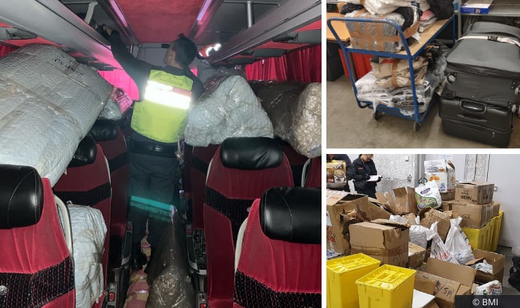 Avusturya’da Türk Plakalı Otobüsten 1.900 Kg Gıda Maddesi, 2.800 Sigara, 2.880 Kutu Red Bull, 15 Düğün Elbisesi Çıktı