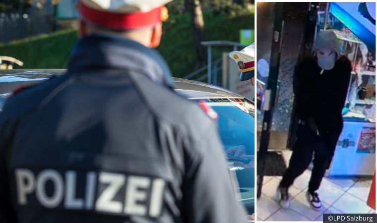 Avusturya | Salzburg’da Hırsızlık: Tütün Dükkanını Soyan Zanlının Görüntüleri Polis Tarafından Yayınlandı