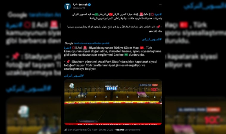 Süper Kupa İptali Sonrası Arap Basınından Çirkin Yorumlar: Atatürk ve Türkler İçin Kaba İfadeler Kullanıldı