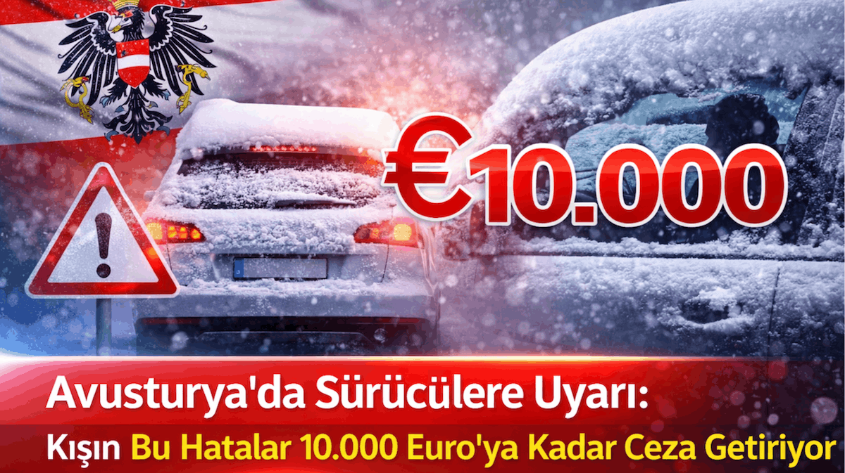 Avusturya’da Sürücülere Uyarı: Kışın Bu Hatalar 10.000 Euro’ya Kadar Ceza Getiriyor