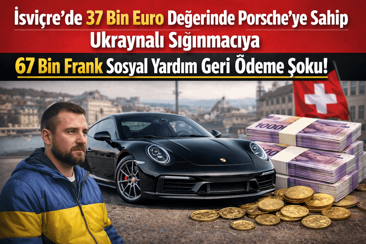 İsviçre’de 37 Bin Euro Değerinde Porsche’ye Sahip Ukraynalı Sığınmacıya 67 Bin Frank Sosyal Yardım Geri Ödeme Şoku